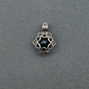 Elegant Sterling Silver Pearl Cage Pendant